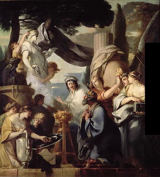 Bourdon, Sebastien Solomon making a sacrifice to the idols oil painting image